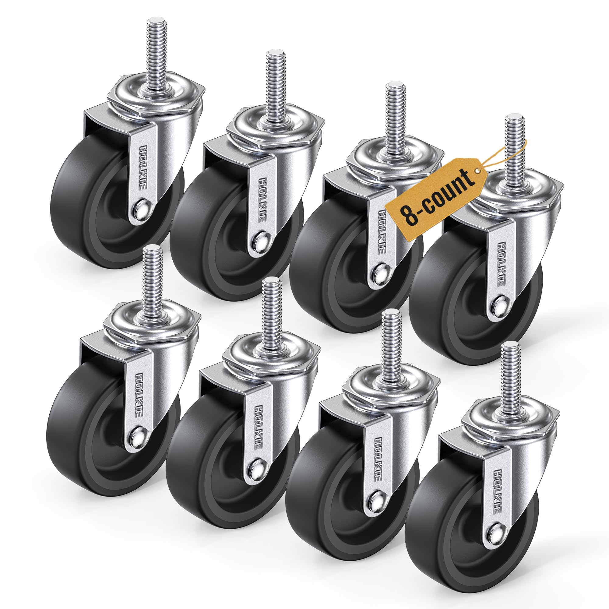 HOLKIE Stem Casters - Heavy Duty & Quiet Rolling -10 HOLKIE Stem Casters - Heavy Duty & Quiet Rolling -10