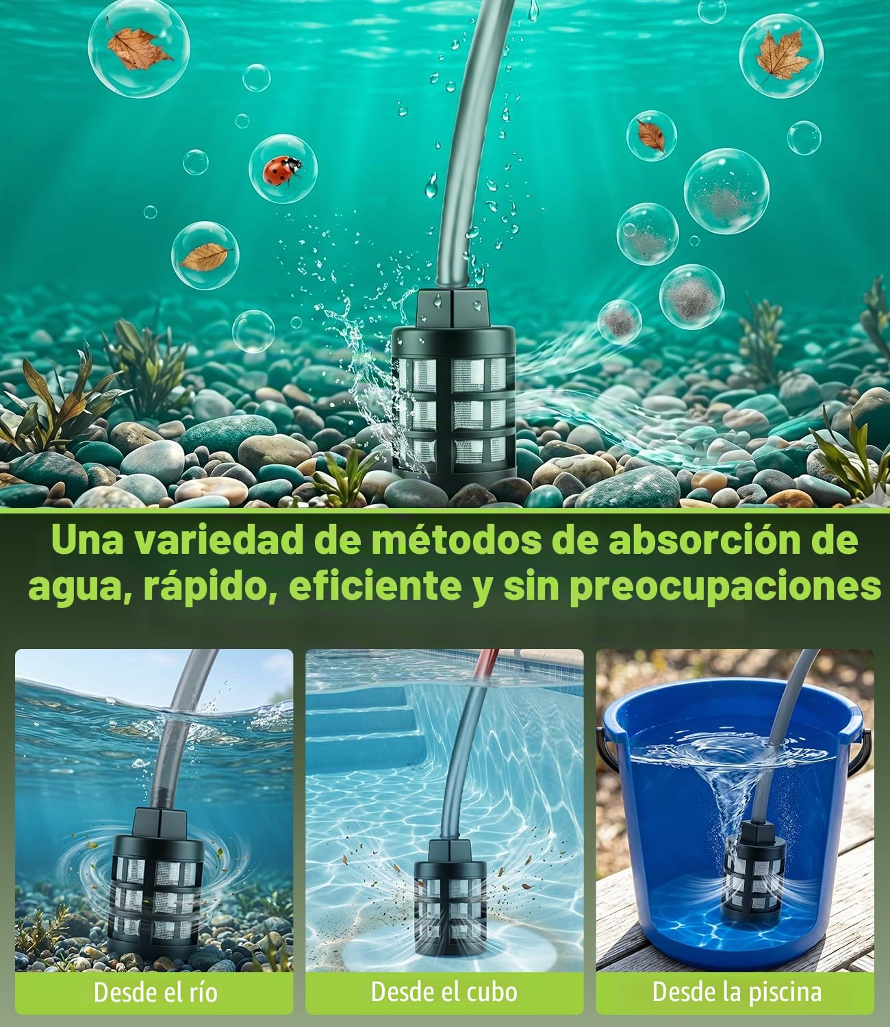 Hidrolimpiadora de Alta Presion, Limpiador de Alta Presión Portátil, Pistola de Agua a Presión, máx 260 PSI, con 2 Baterías, Pulverizador de Espuma, Boquilla 6 en1 para Coches, Terraza, Jardín