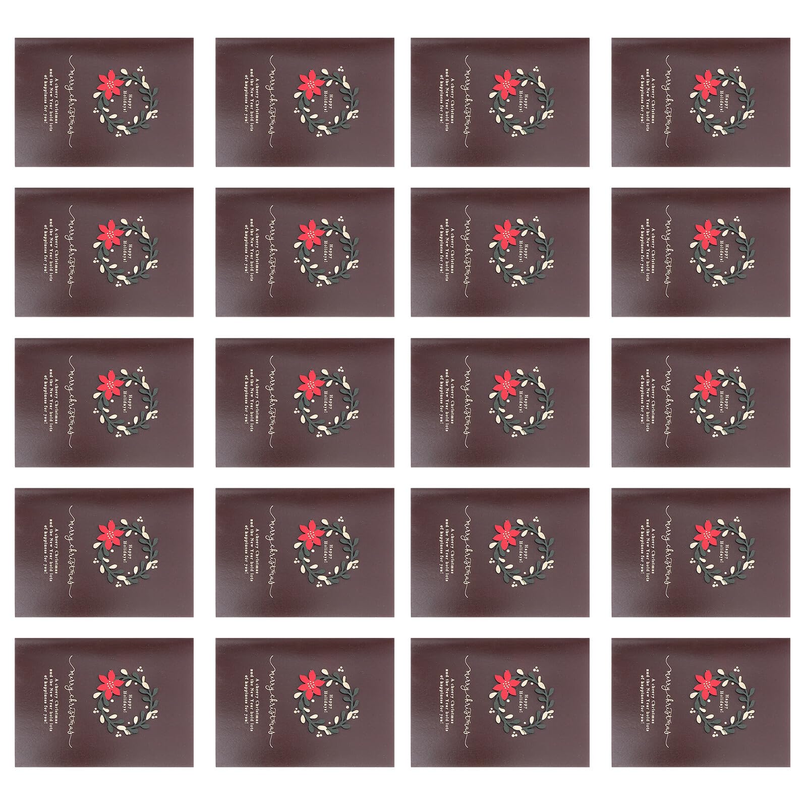 PRETYZOOM Tarjetas Navideñas Vintage con Sobres 20 Unidades Papel de Diseño Retro con Guantes y Aros Festivos Ideales para Felicitaciones y Mensajes Personalizados en Navidad