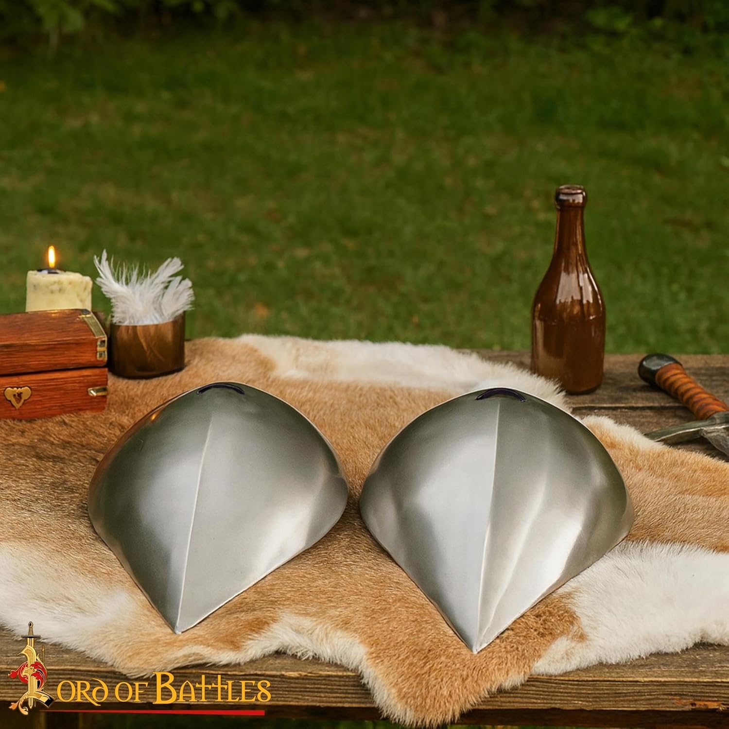 Lord of Battles Visby Pauldron 16 Gauge Steel | Medieval Shoulder Armor for LARP, SCA, Reenactment | Battle-Ready Functional Armor | Metal Spaulder for Cosplay & Collectors - Image 9