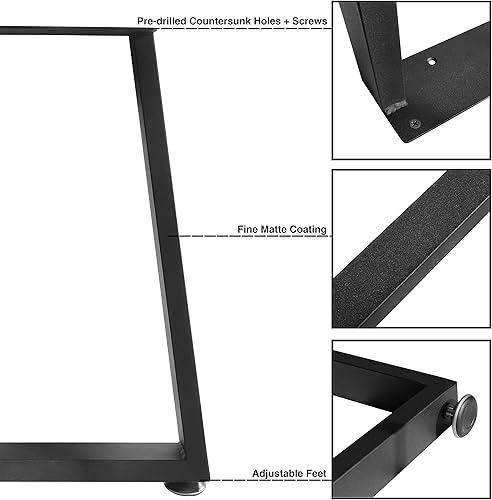 Miniatura 4 de Patas de metal para muebles de 16 pulgadas con patas ajustables, escritorio, mesa de café, patas de banco, bricolaje para mesa auxiliar, mesita de