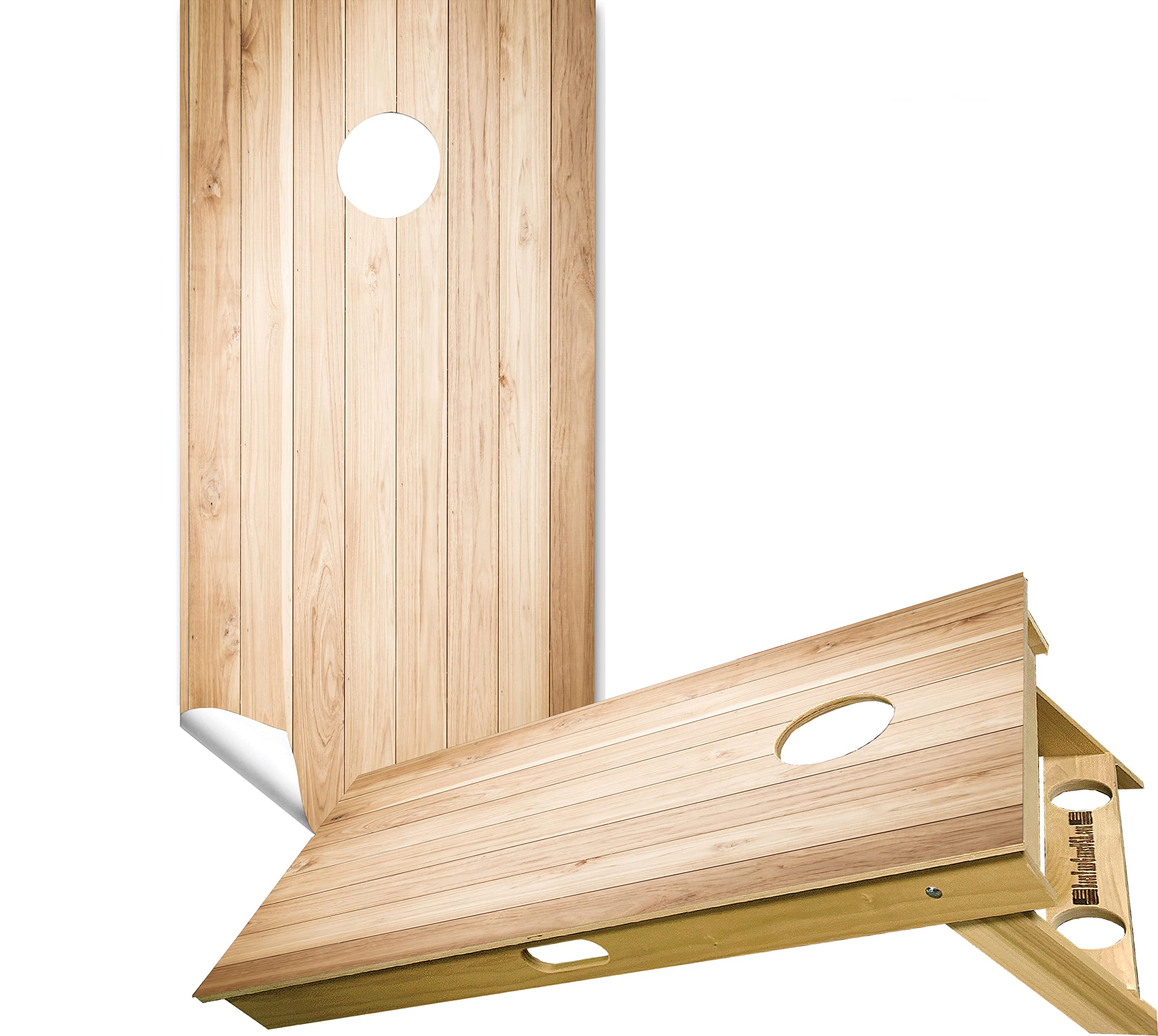 Cornhole Board Vinyl Wrap Decals (Set of 2) Wood Grain Bean Bag Toss Wrap Stickers