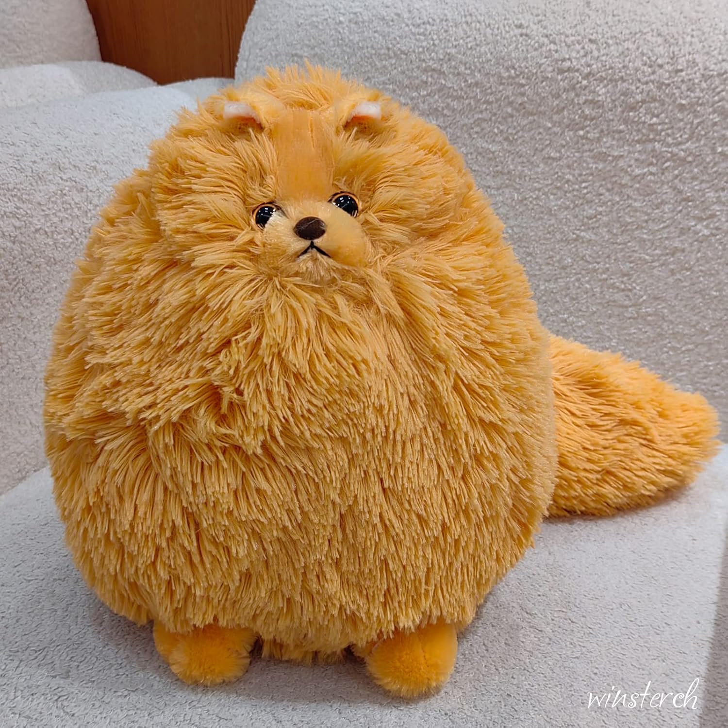 Winsterch Orange Cat Stuffed Animals Plush Cat Toys,Kids Cat Plush Teddy Soft Toy Birthday Gifts for Kids Boys and Girls,Fat Orange Plush Cat Stuffed Animals - Image 3