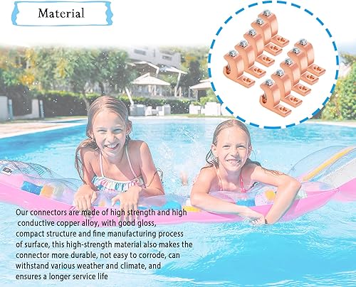 Miniatura 6 de Terminal de unión de piscina, conector colocado en orejetas con aleación de cobre de alta conductividad para conectar a tierra piscina y conductos,