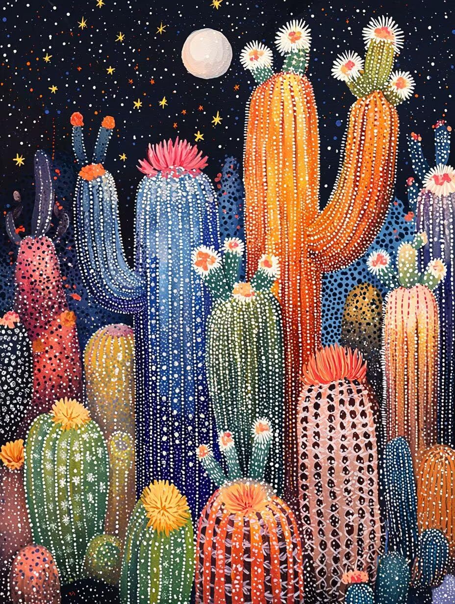 WEISHIWE Dipingere con i Numeri Adulti Cactus, 60x80cm s-978