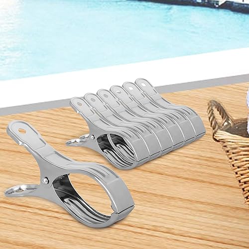 Miniatura 6 de Dseap Clips para toallas Paquete de 6, 5-18 "L, clips de toalla de playa de metal de acero inoxidable jumbo, abrazaderas para cubierta de piscina,