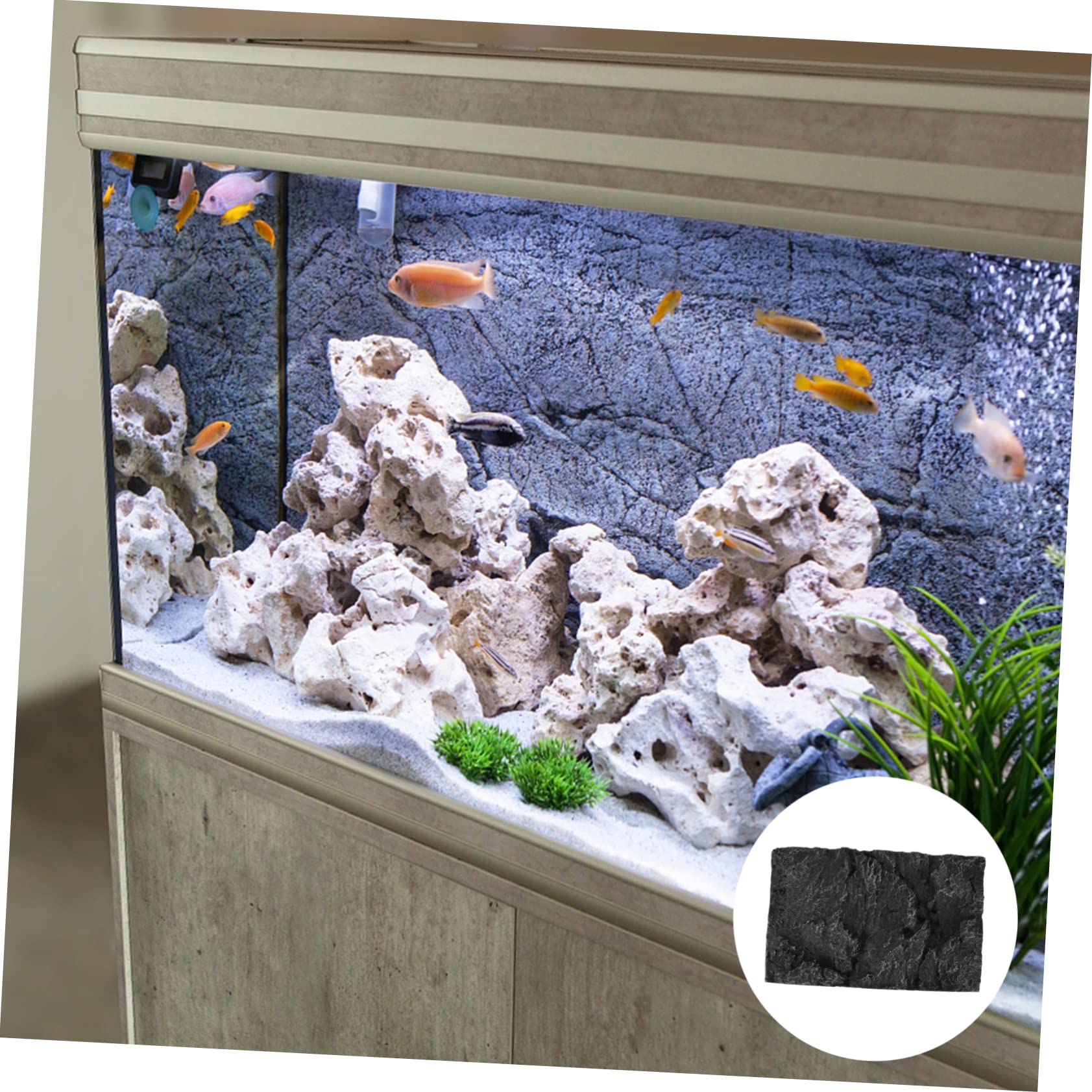 FONDOTIN 3D Aquarium Background Board Rock Tank Decor Tank Background Fade-Resistant 45x28 Inches