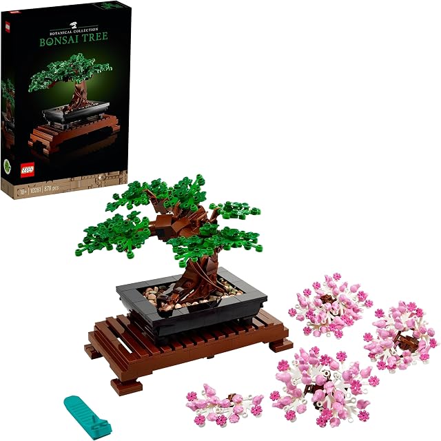 LEGO Icons Creator Expert, Drzewko Bonsai, Dekoracja do Domu, Kreatywne Klocki Konstrukcyjne, Zestaw dla Dorosłych, Pomysł na Prezent, 10281