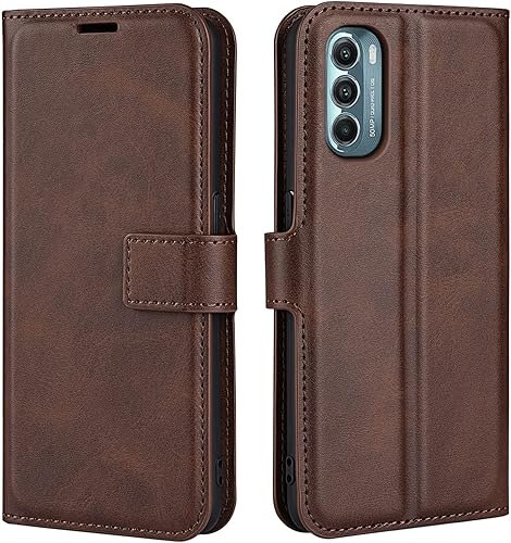 Funda con tapa para Motorola Moto G Stylus 5G 2022 (piel sintética, magnética), funda protectora para Moto G Stylus Folio, con soporte (marrón)