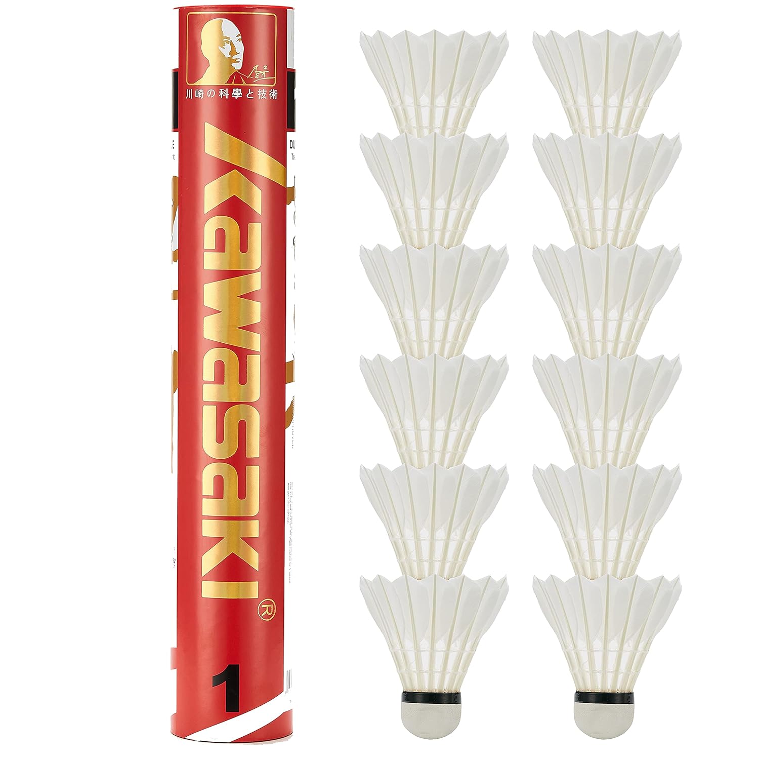 Buy U/D Badminton Birdie, 12Pack Goose Feather, Kawasaki Badminton