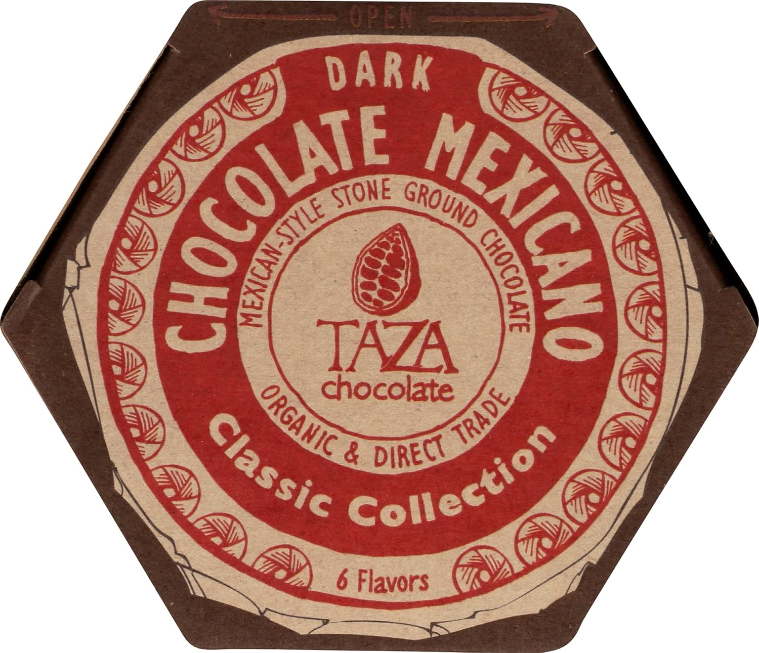 Taza Chocolate Organic Mexicano Disc Stone Ground, Classic Collection Variety Pack, 2.7 Ounce (6 Count)