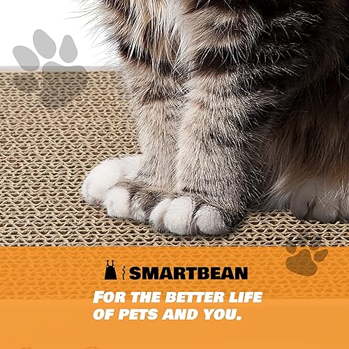 Miniatura 7 de Rascador de cartón: Smartbean 3 piezas de cartón para gatos, almohadilla para arañazos de gato, poste de gato, diseño de doble cara para doble vida