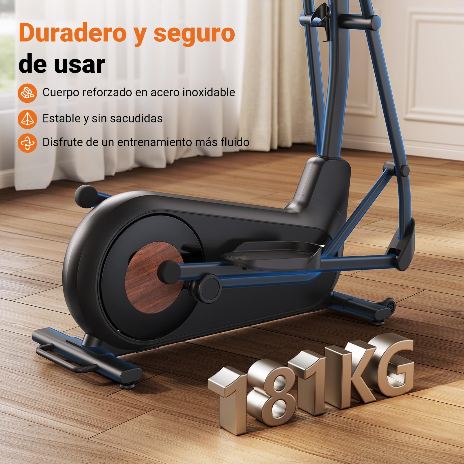 MERACH Cyclette Ellittica per Casa con Lunghezza Passo di 47cm, Ellittiche Ultra Silenzioso Resistenza Magnetica 8 Livelli, Allenamento di Resistenza Efficace, App Proprietaria, Carico Fino a 180kg