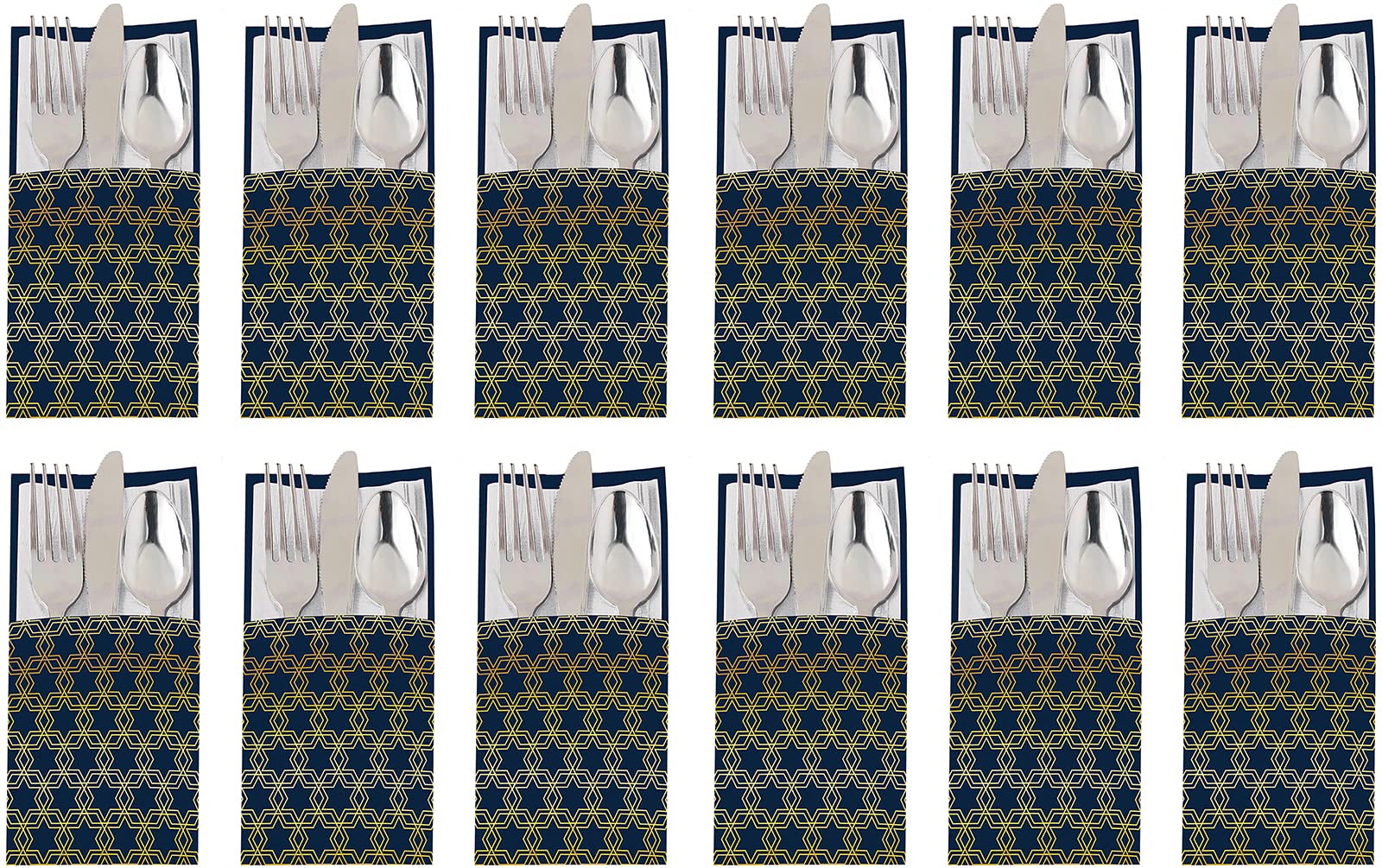 Stephanie Imports Set of 12 Hanukkah Cutlery Paper Holders (7