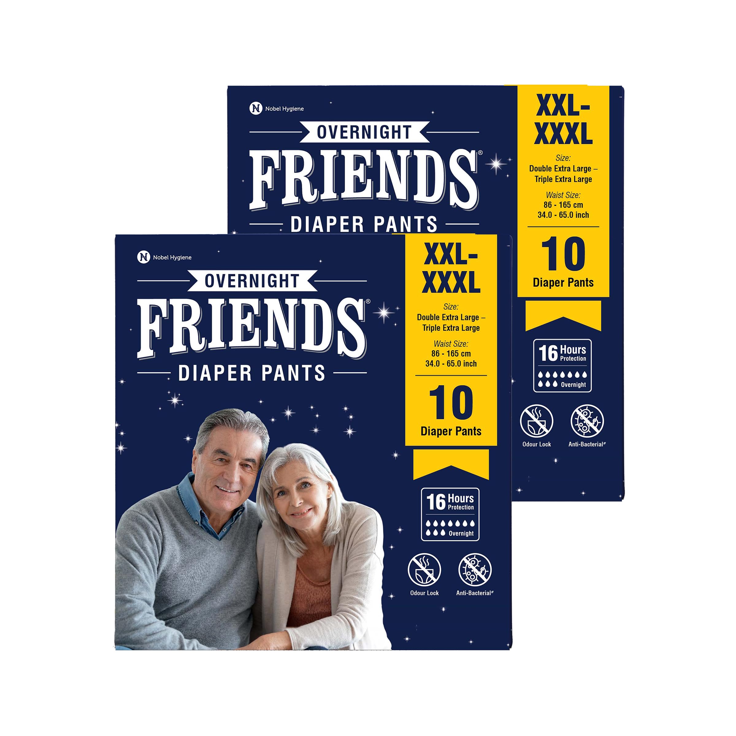 Friends Overnight Adult Diapers Pants Style - 20 Count (XXL-XXXL) with odour lock and Anti-Bacterial Absorbent Core- Waist Size 34-65 Inch ;86-165cm (B0DCP4JKN8) Amazon Price History, Amazon Price Tracker