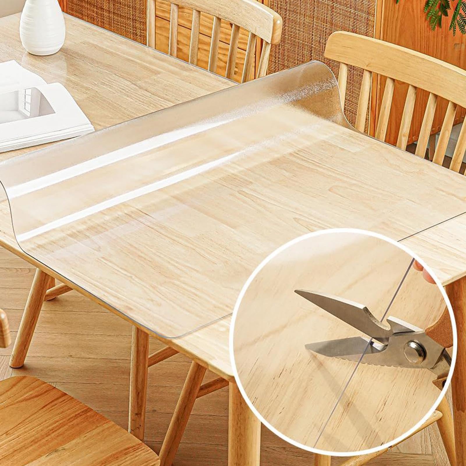 Protector Transparente Mesa - Cubierta Mate 0.7mm Grosor, Mantel Protector Escritorio Resistente Impermeable Cocina Hogar Oficina Tocador Comedor Picnic Mostrador Muebles, Cubierta Antideslizante