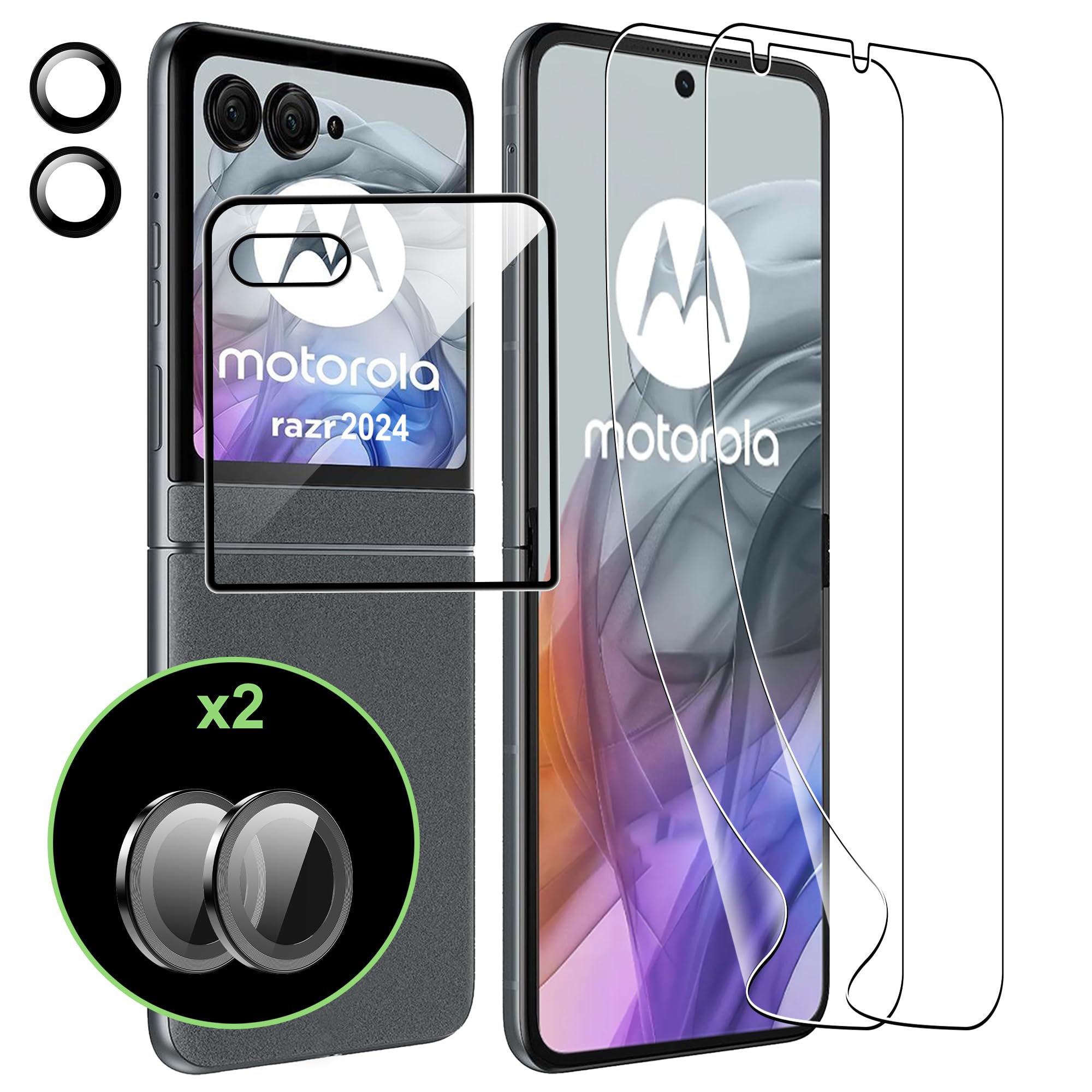 for Motorola Razr 2024/2025 Screen Protector(Self-Healing TPU Film with Camera Lens Protector,Case Friendly,HD,Anti-Scratch, 2+2+1 PACK(not glass not razr plus)