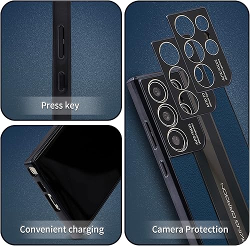 Miniatura 5 de Funda para Samsung Galaxy S23 Ultra Slim TPU de fibra de carbono y silicona de cuero para compatible con s23Ultra 6.8 pulgadas 5G 2023 protección de