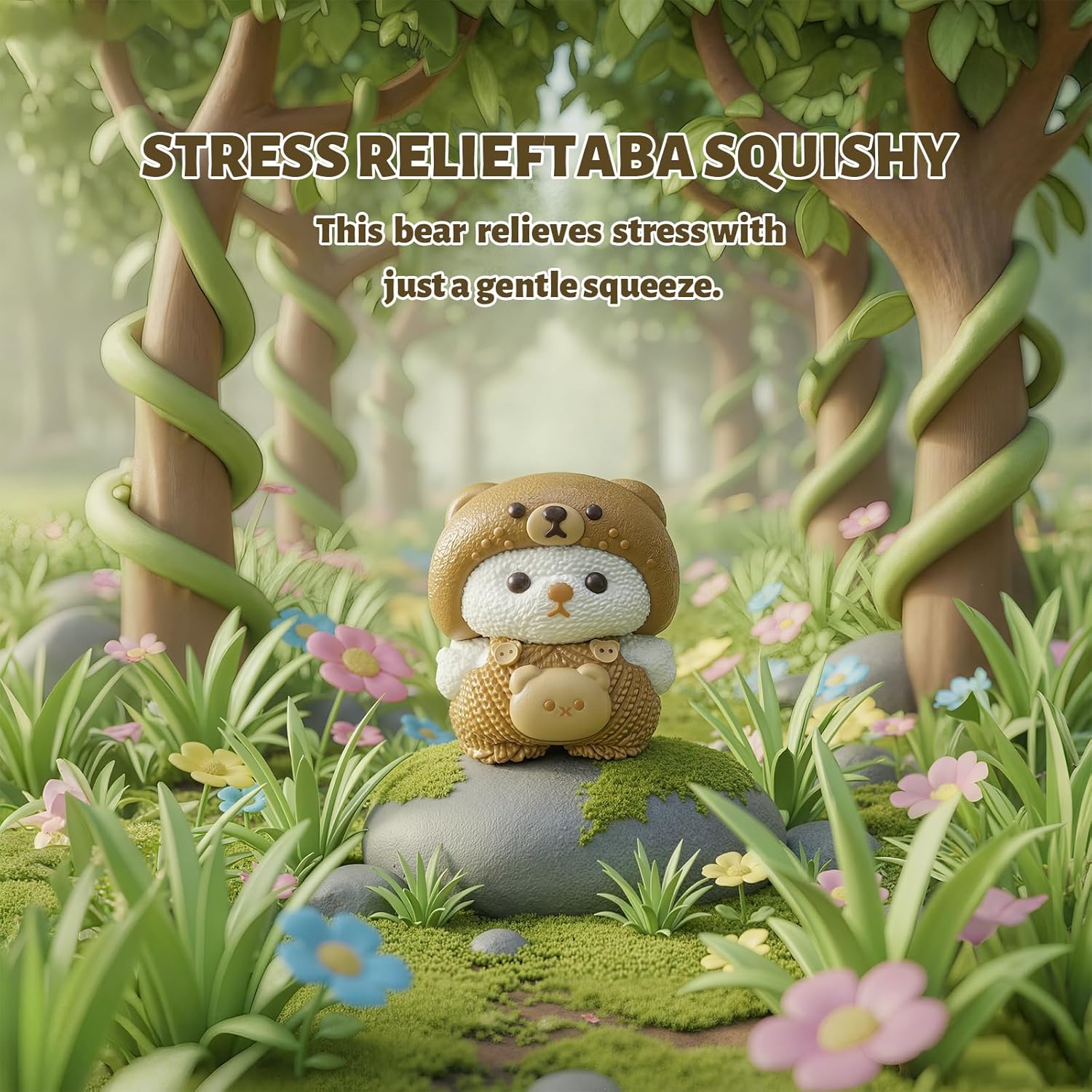 Cute Bear Taba Squishy – Ultra-Soft Stretchable Silicone Fidget Toy for Stress & Anxiety Relief, Relaxation, and Fun for Kids & Adults