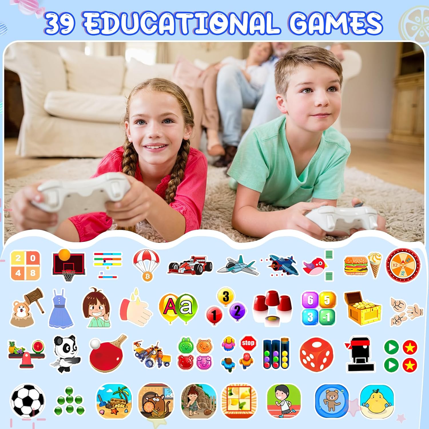 Moremore Smart Watch for Kids with 39 Games, Kids Watch with Touch Touchscreen Alarm Clock, HD Camera, Pedometer, Gifts Toys for Ages 3-12 Years Old for Boys Girls (Blue) image 3