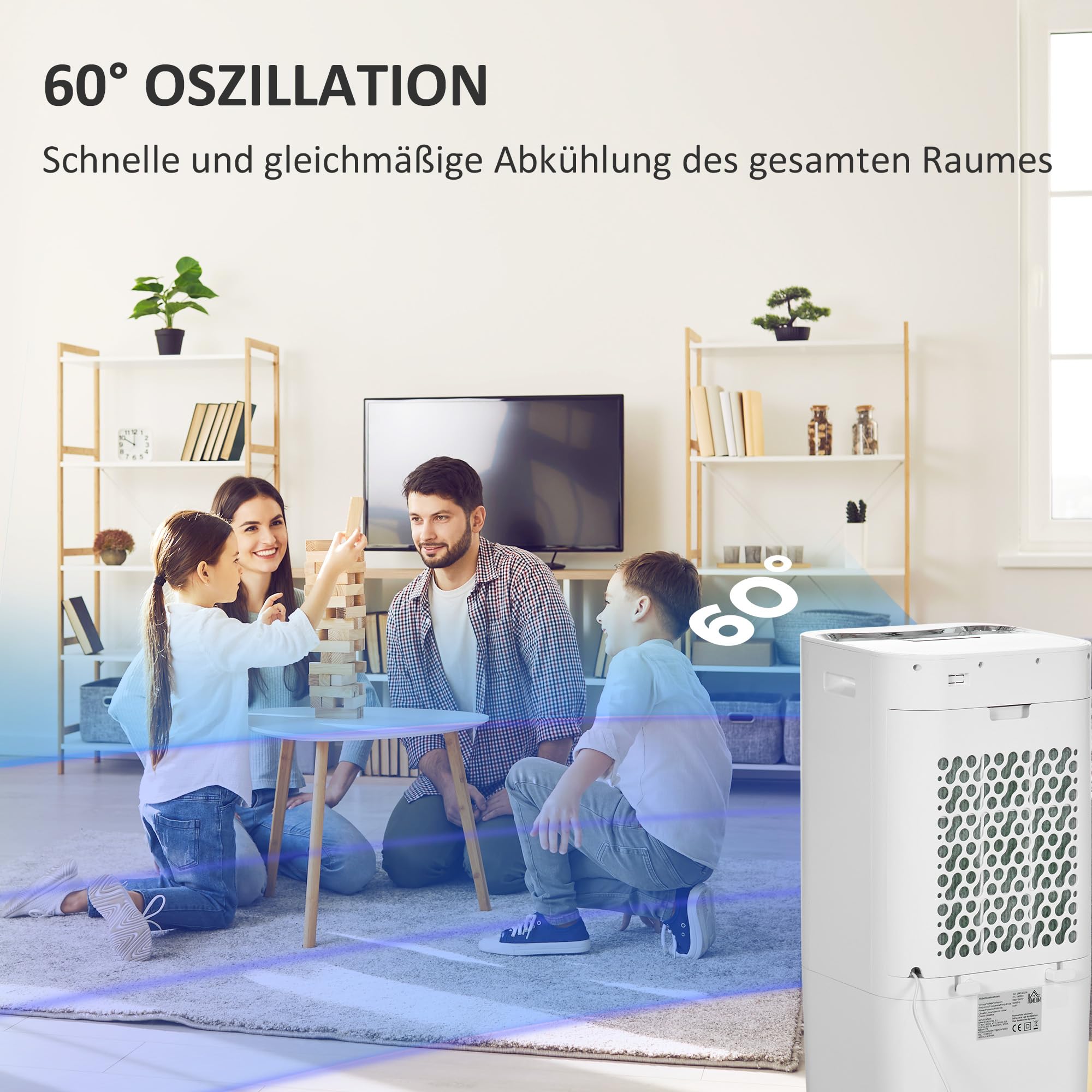 Klimatyzator 3 w 1 z nawilżaczem, chłodzenie wodne 15L