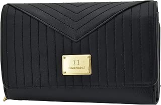 Laura Biagiotti Cartera para mujer con costuras en cuero sintético PU con soporte de tarjetas y caja de regalo