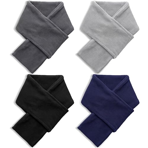 4 Pack Winter Scarf for Men Women Warm Fleece Short