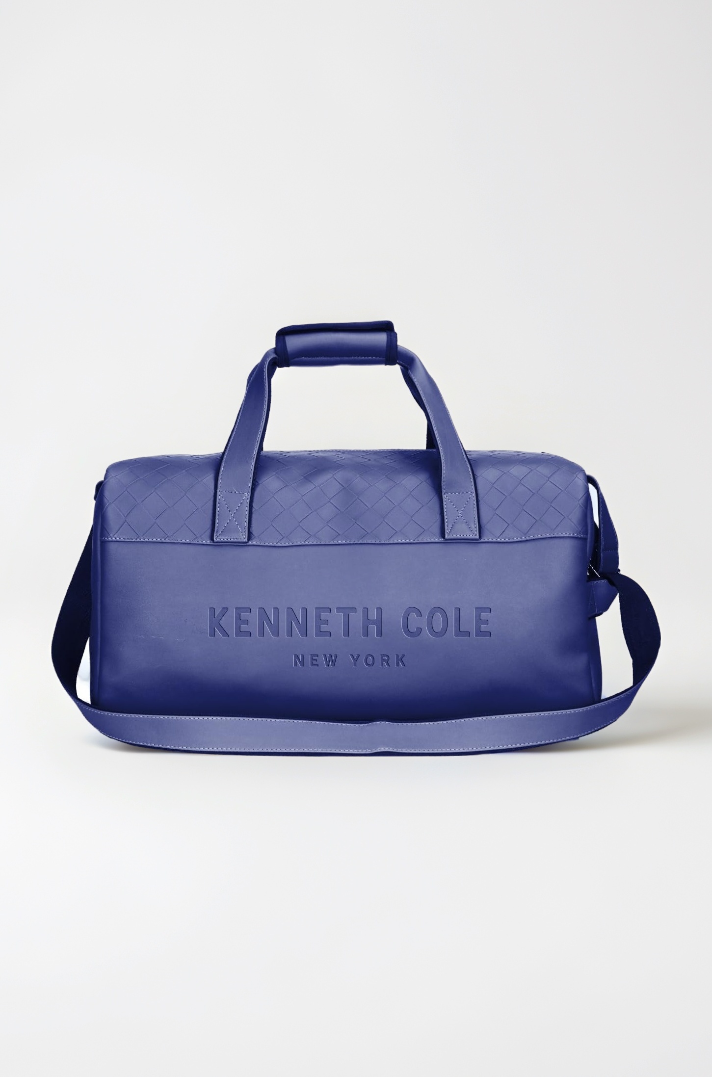 Kenneth Cole Faux Leather Duffle Bag for Travel|Compact and Comfortable for Travelling|Suitable for Men's and Women's|Cabin Luggage Bag, 52 x 24 x 28 Centimeters, Blue