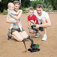 Vista 7 de Juguetes de excavadora con control remoto para niños de 4 a 7 años - Mejor regalo de cumpleaños para niños de 3, 5, 8, 9, 10+, vehículos