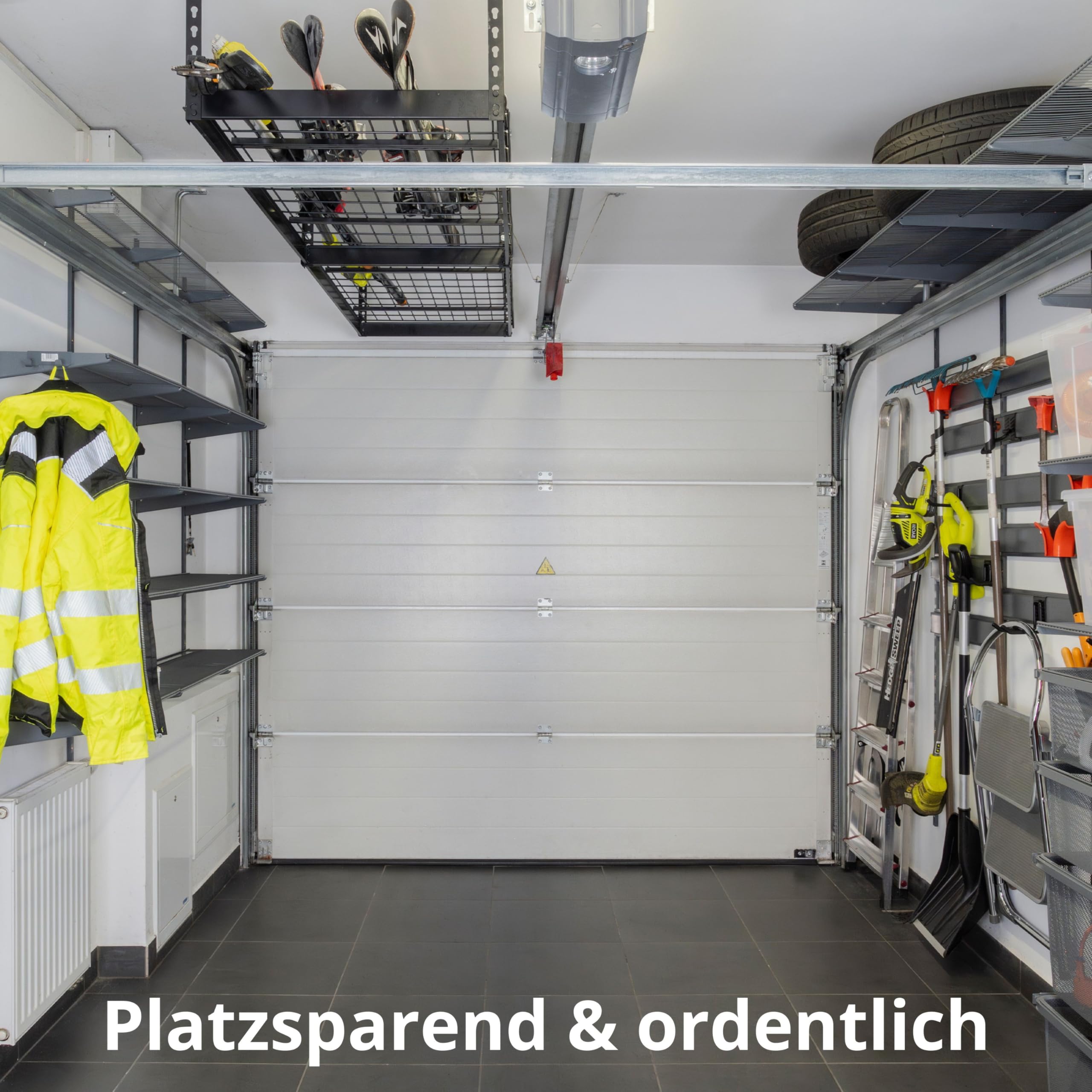 Velano Regal deckenhalterung - Hängeregal Decke - Werkstatt Schrank Metall 60x122 - Reifenregal - Schwerlastregal - Garage - Kellerregal - Lagerregal - Shelf - Regalbrett - Werkstatt Aufhängung Decke