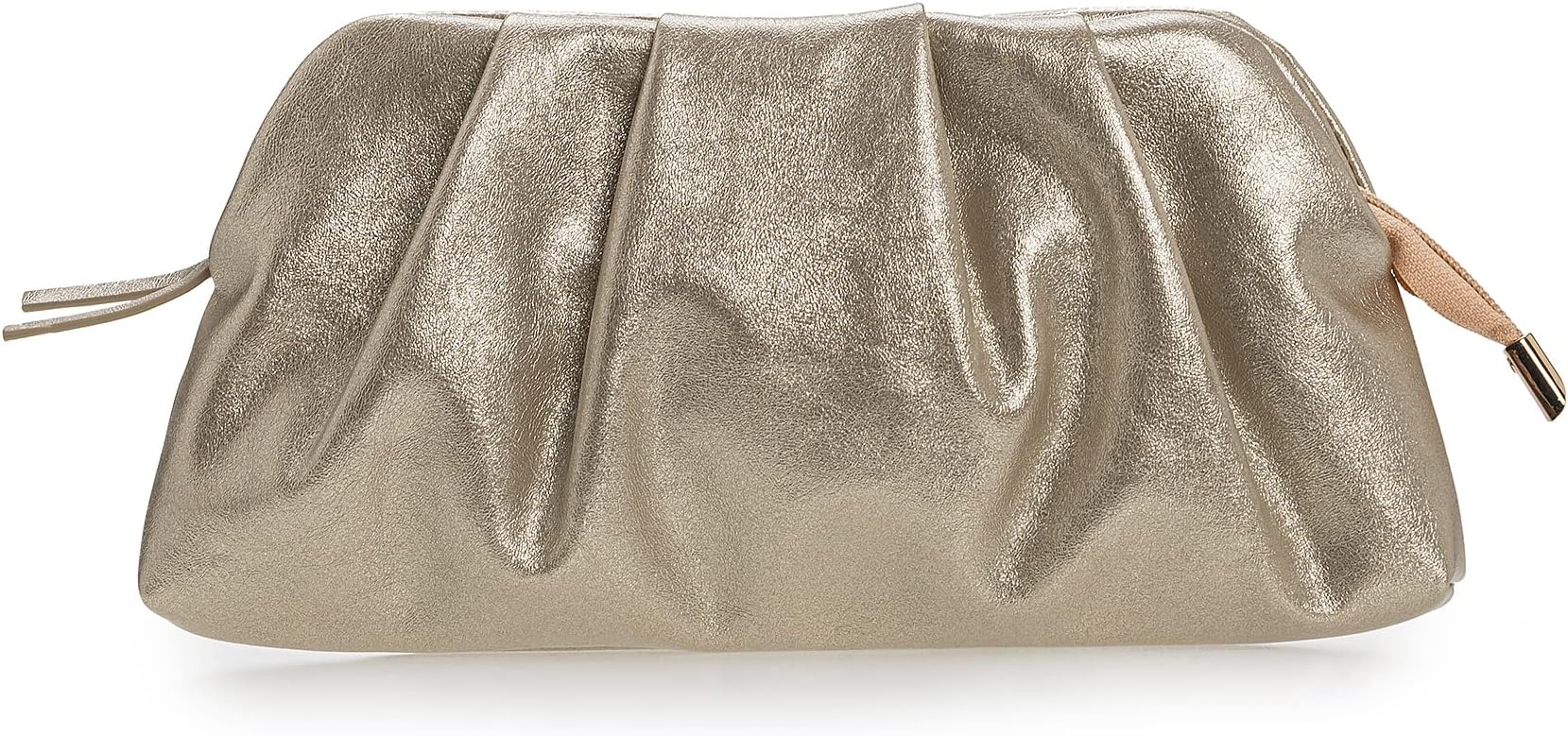 CHARMING TAILOR Chic Soft Vegan Leather Clutch Bag Dressy Pleated PU Evening Purse for Women | Soft PU leather