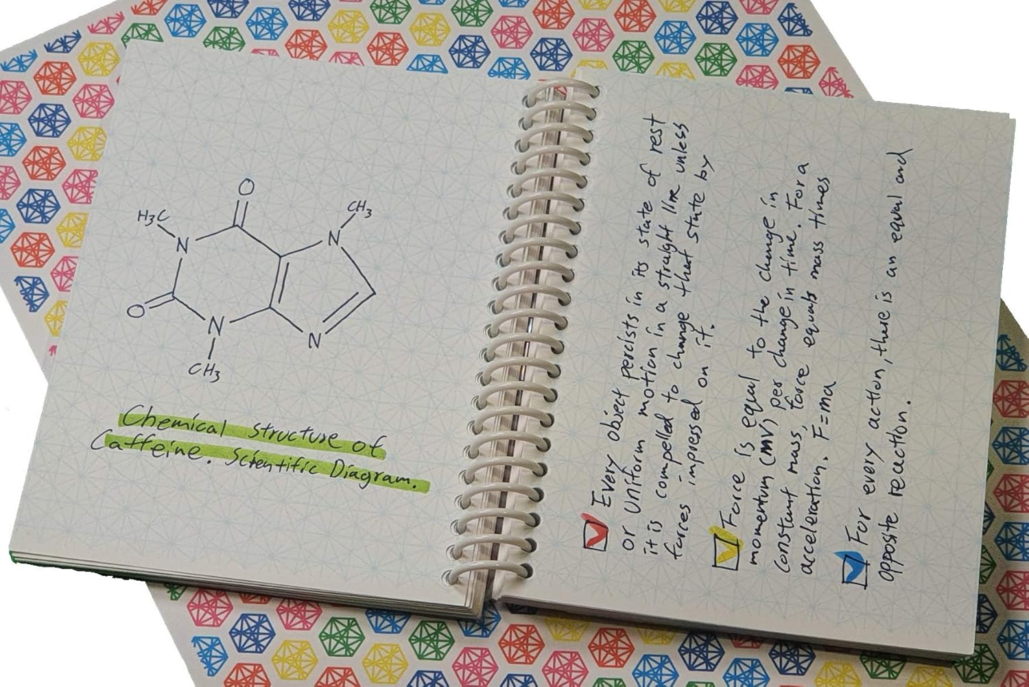 HEXAGRAPH Spiral Notebook 4.24in X 5.5in. 200 pages, 100 sheets 90GSM. With Pocket      Unknown Binding