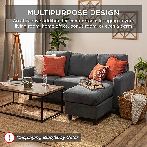 Miniatura 4 de Best Choice Products Upholstered Sectional Sofa for Home, Apartment, Dorm, Bonus Room, Compact Spaces w/Chaise Lounge, 3-Seat, L-Shape Design,