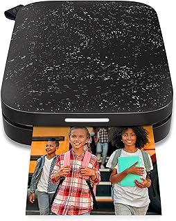 HP Sprocket Portable Photo Printer (Black Noirl) Instantly Prints ZINK 2x3" Sticky-Backed Photos from your iOS & Android Device