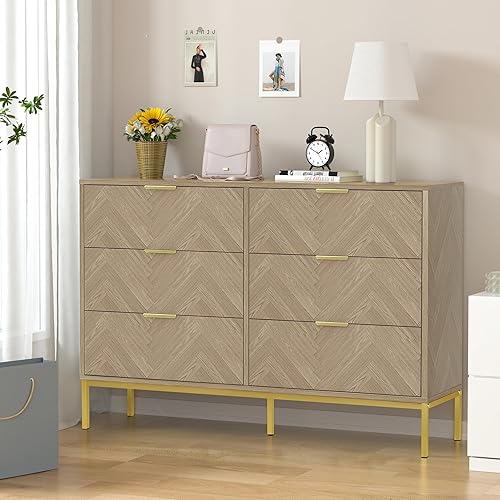 Miniatura 6 de Anmytek Armario moderno para bufé, armario de roble natural con 2 puertas y estante ajustable, gabinete de almacenamiento espacioso para sala de