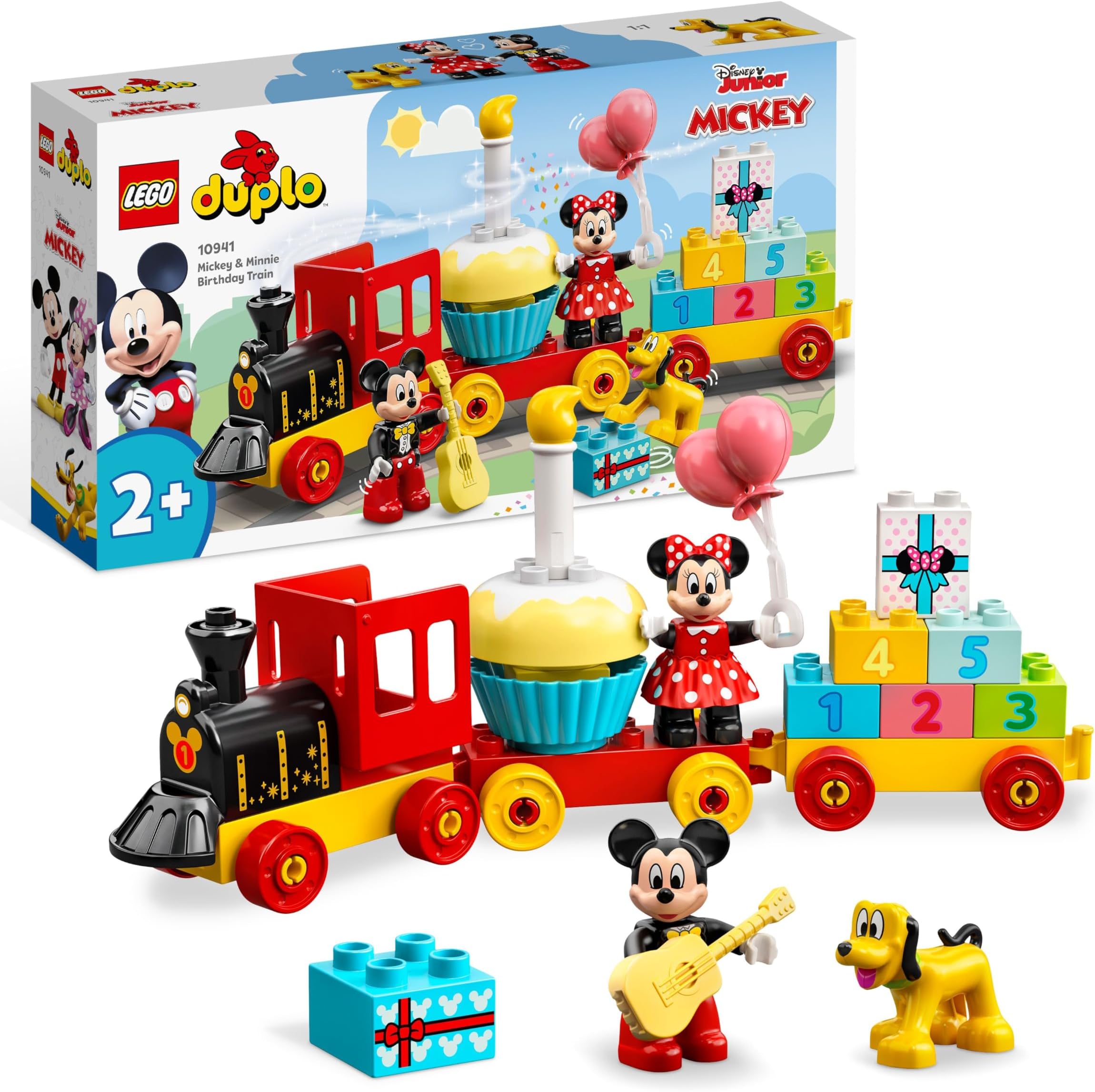 LEGO DUPLO | Disney Mickey & Minnie Birthday Train Toy for 2+ Year Old Girls & Boys - Educational Toys for Toddlers with Number Bricks & 3 Figures - Gift Idea - 10941