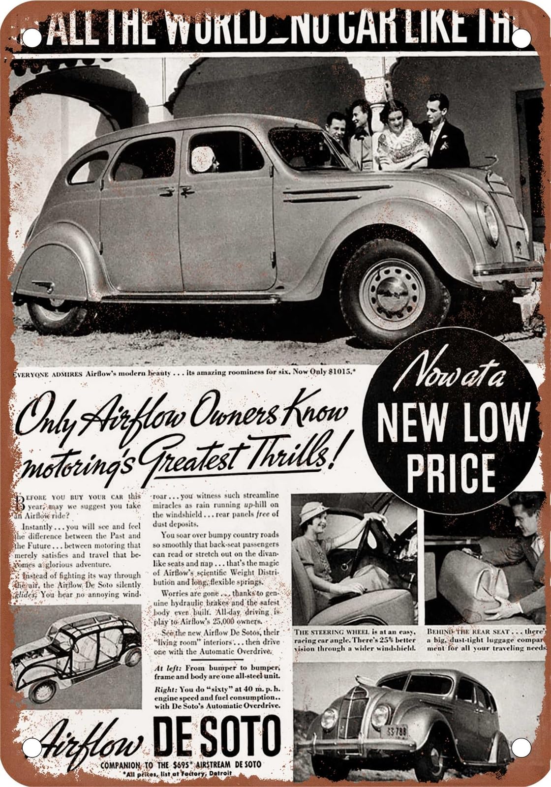METAL SIGN - 1935 DeSoto Vintage Ad 04 - Old Retro Rusty Look home decor