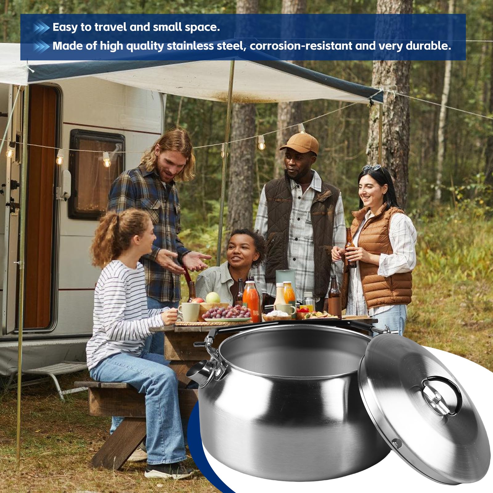 Bollitore Compatto Per Tè Caffè In Acciaio Inox - 0,8 Litri, 600W, Compatto Per Campeggio Bollitore Elettrico Da Viaggio