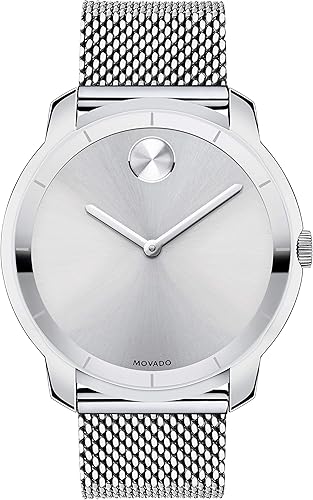 Movado Reloj BOLD de acero inoxidable fino con esfera índica impresa, plata (modelo 3600260), Acero inoxidable, Bold - 3600260