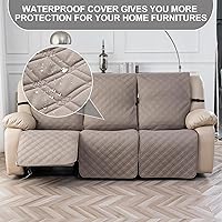 Vista 7 de Fundas para Sillas Reclinables de 3 Plazas 100% Impermeables, Funda Antideslizante para Silla Reclinable, Funda de Sofá, Sofá Lavable con Correas