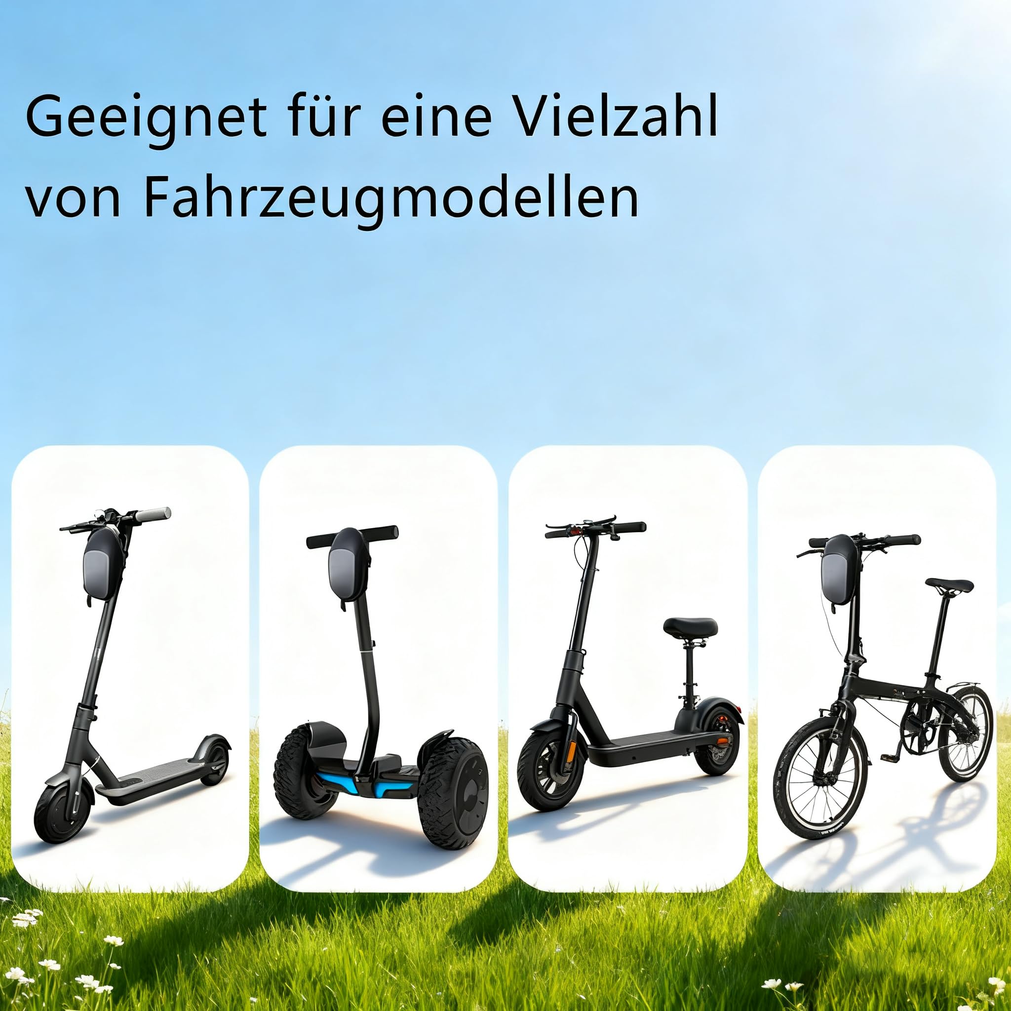 E-Scooter, borsa per monopattino, borsa impermeabile per monopattino, borsa frontale con custodia rigida PU, 3 l, chiusura rapida, per una varietà di scooter elettrici e biciclette