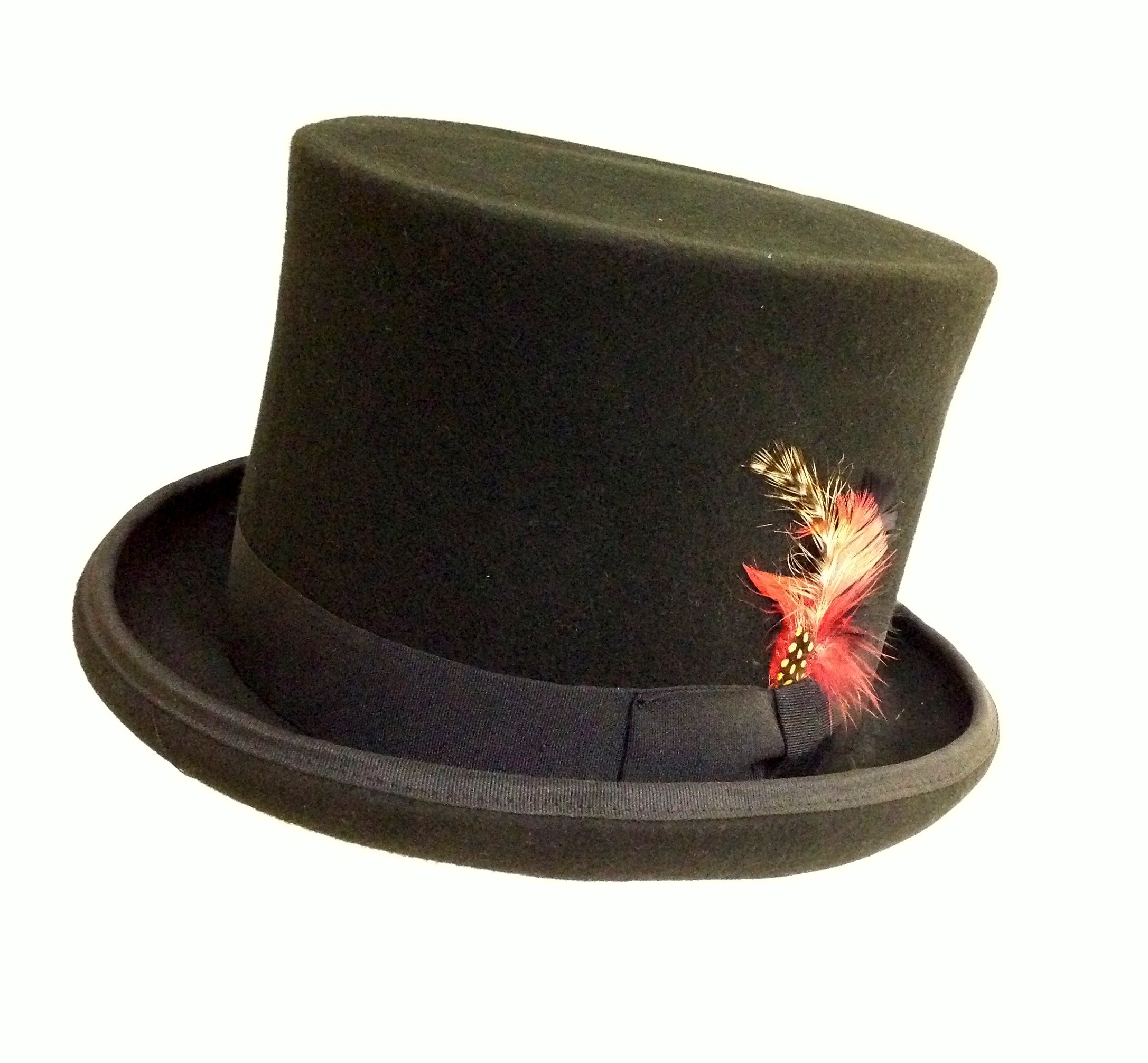 Jacobson Hat Company Wool Felt Bell Top with Satin Lining 7 Inch Tall, Black, Large/X-Large