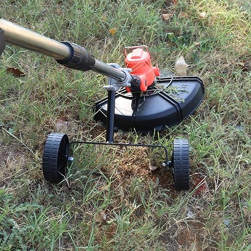 Miniatura 6 de Ruedas de soporte ajustables, ruedas auxiliares, accesorio de cabezal recortador, ajuste universal para desbrozadora de gas/gasolina/eléctrica