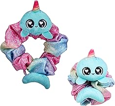 ScrunchMiez - Élastiques à cheveux en peluche à collectionner - 3 en 1 : élastique à cheveux, mini-peluche, objet décoratif à suspendre - modèle sélectionné au hasard