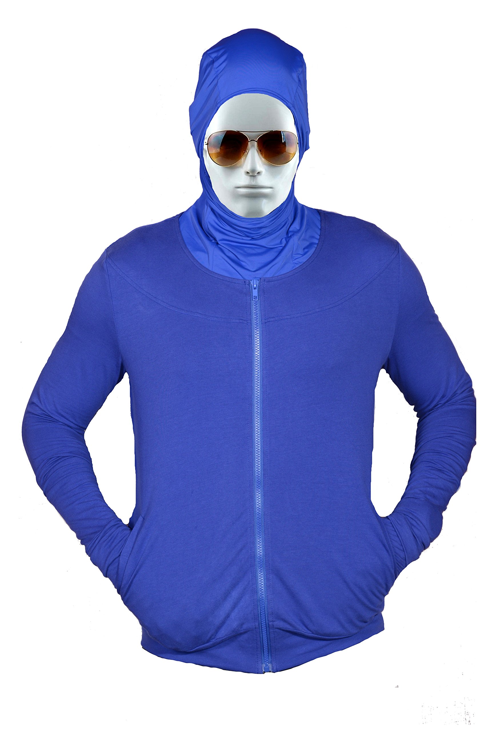 Sun Proof Cotton Jacket: attached 1 piece face mask hoodie, gloves:perfect  replacement for scarf, face mask etc. Easy, Fast, Cool, Eco-friendly (Blue)  : Amazon.in: Car u0026 Motorbike