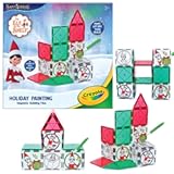 Crayola Elf on The Shelf Paint On Tiles, Magnetic Building Tiles Kit with Crayola Paint Tubes | Christmas Holiday Craft Toy | 18-Piece Magnetic Construction & Painting Set for Kids Ages 3+