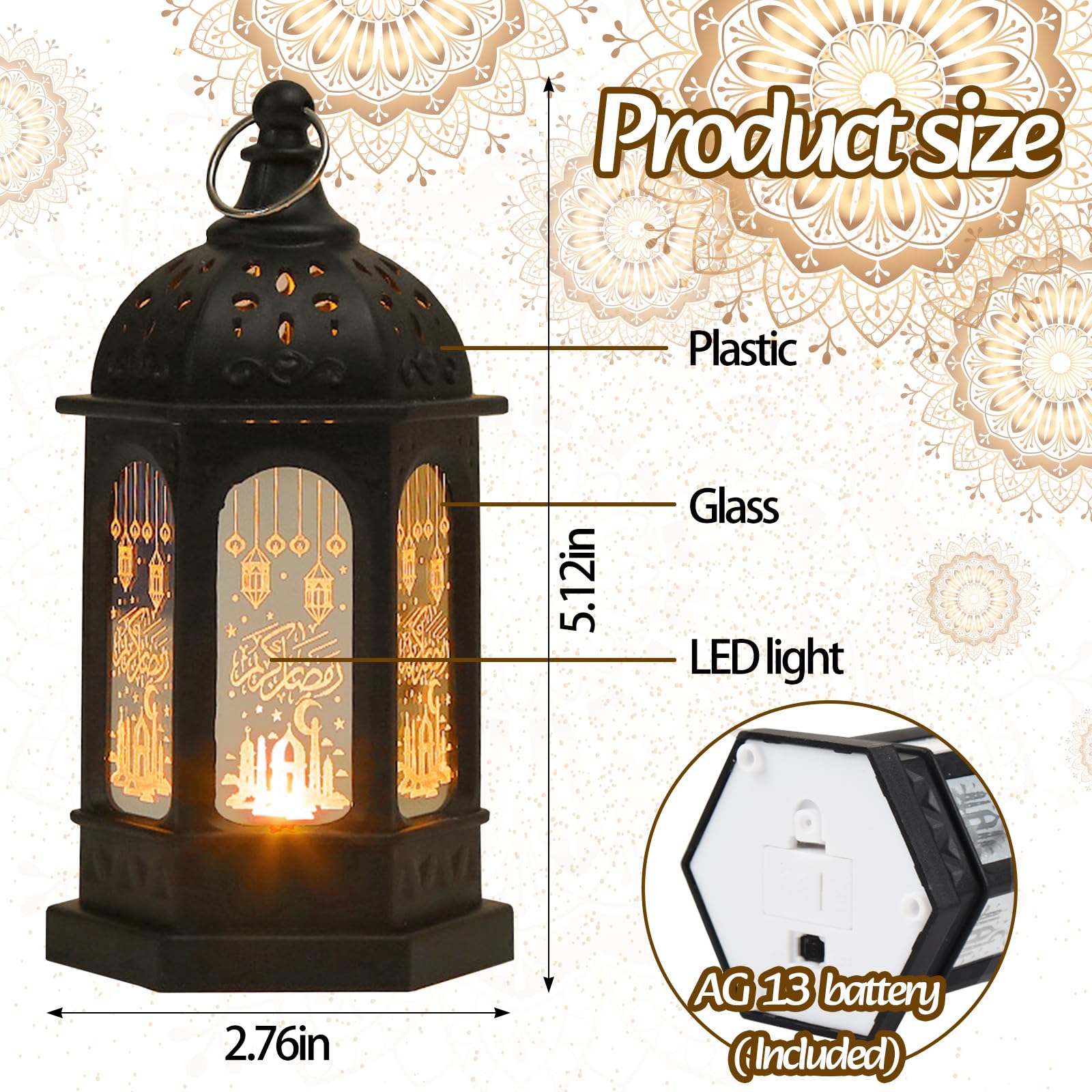 Amazon.com: Glodecart 2PCS Ramadan Lantern, Black Mini Castle Moon