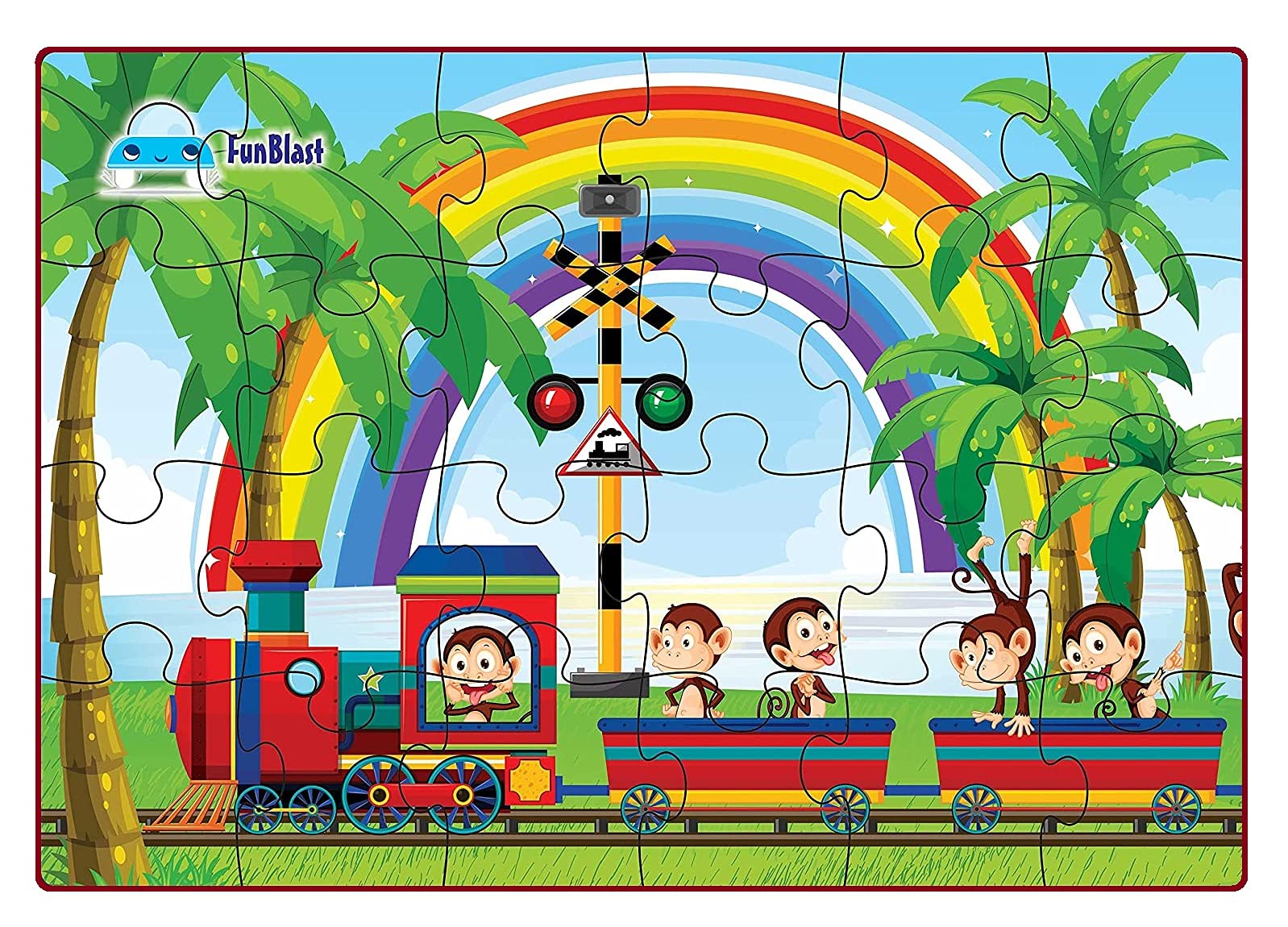 FunBlast Train Engine Jigsaw Puzzle for Kids – 24 Pcs Jigsaw Puzzle for Kids, Boys, Girls (Multicolor)