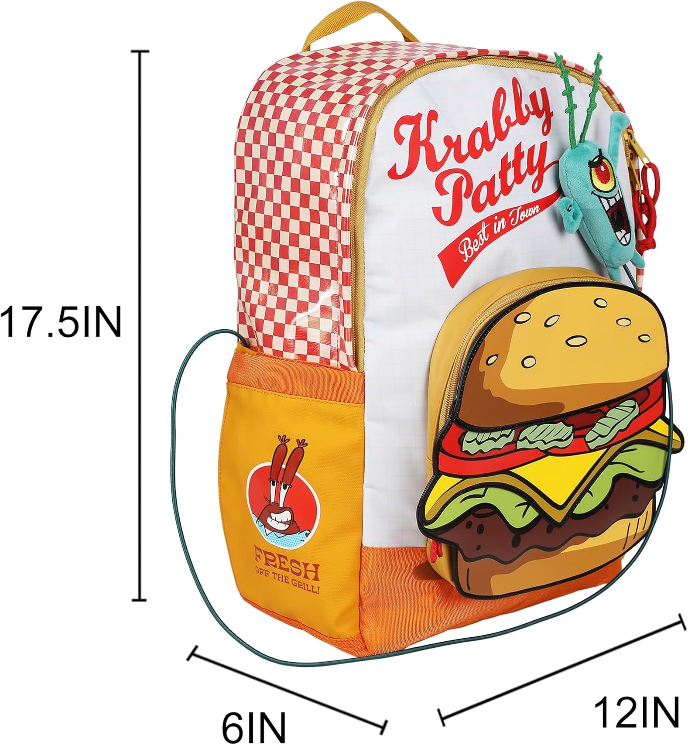 Spongebob Squarepants Krabby Patty Meal Adult 17.5" Backpack - Image 4