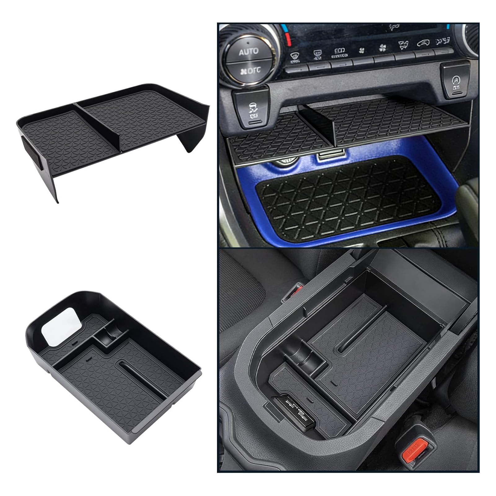 Upgraded Center Console Organizer Compatible with Toyota RAV4 2025 2024 2023 2022 2021 2020 2019 Interior Accessories, Gear Shift Storage Tray Secondary Box Insert Divider - 2pcs